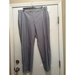 Ralph Lauren Men's Gray Dress Pant Flat Front 42x32 Polyester Rayon Soft Lightwt